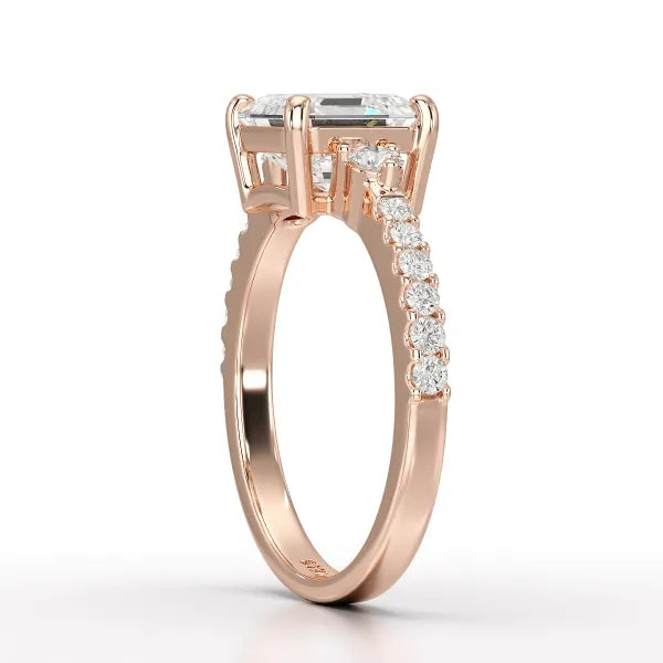 Asscher Cut 2.33 CT Lab Diamond Engagement Ring - Jama Jewels 