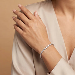 5.25 CT Oval Cut Diamond Bezel Tennis Bracelet