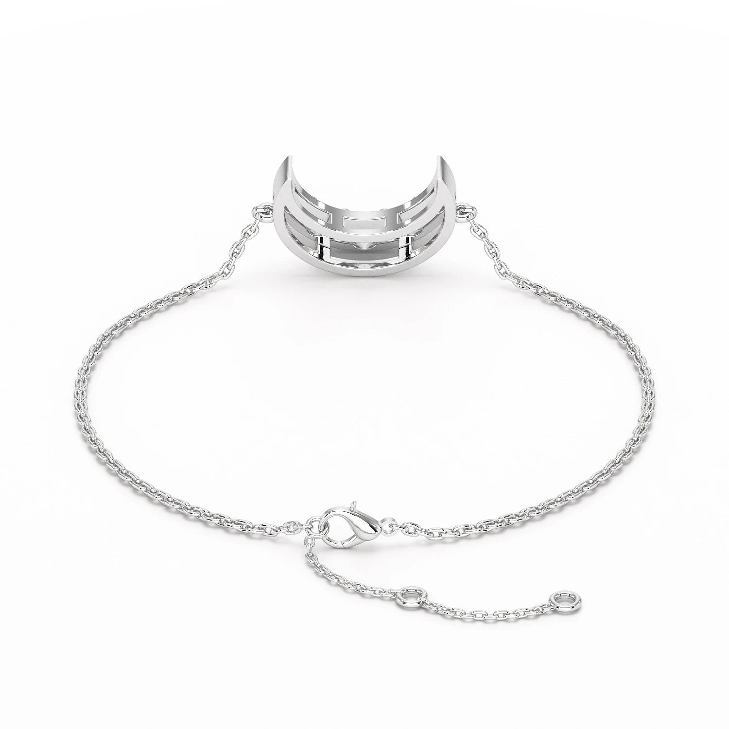 1.3 CT  Lab Diamond Crescent Moon Bracelet