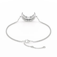 1.3 CT  Lab Diamond Crescent Moon Bracelet