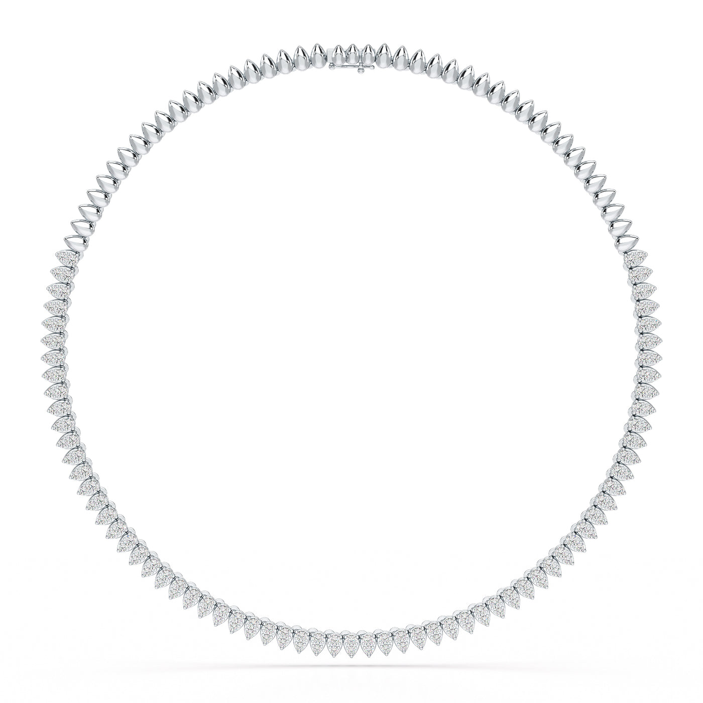 Classic White Gold 4.62 Carat Tennis Necklaces