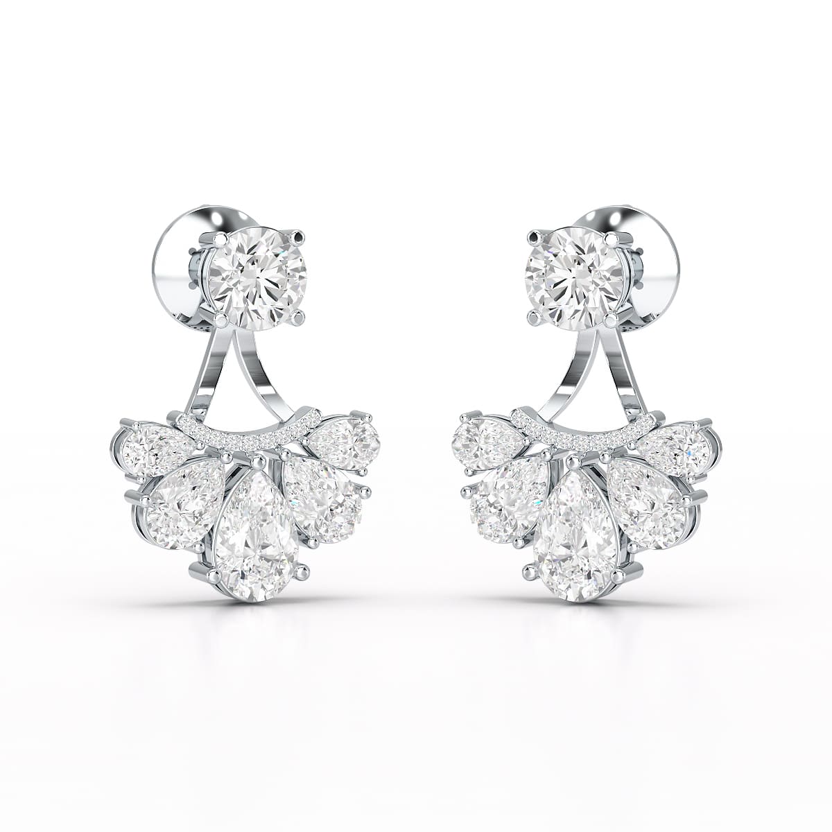 4.6 CT Lab Diamond Pear Cut Drop Earring