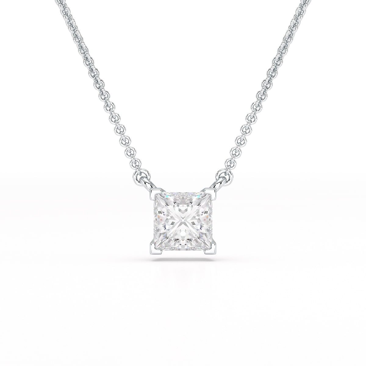 1 CT Lab Grown Diamond Princess Pendant
