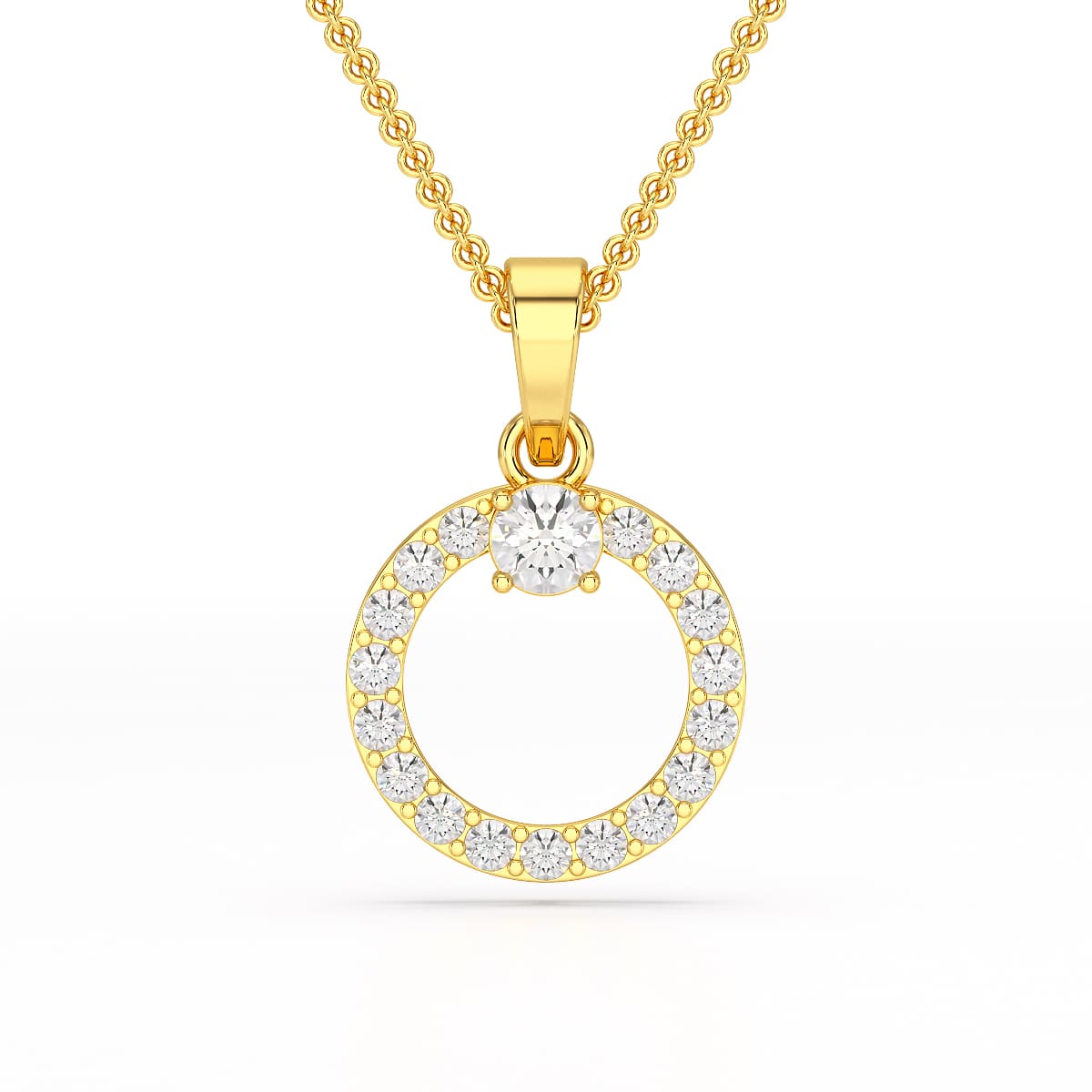 0.71 CT Lab Diamond Round Pendant