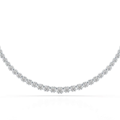 7.6 Carat Lab Diamond Round Riviere Necklace