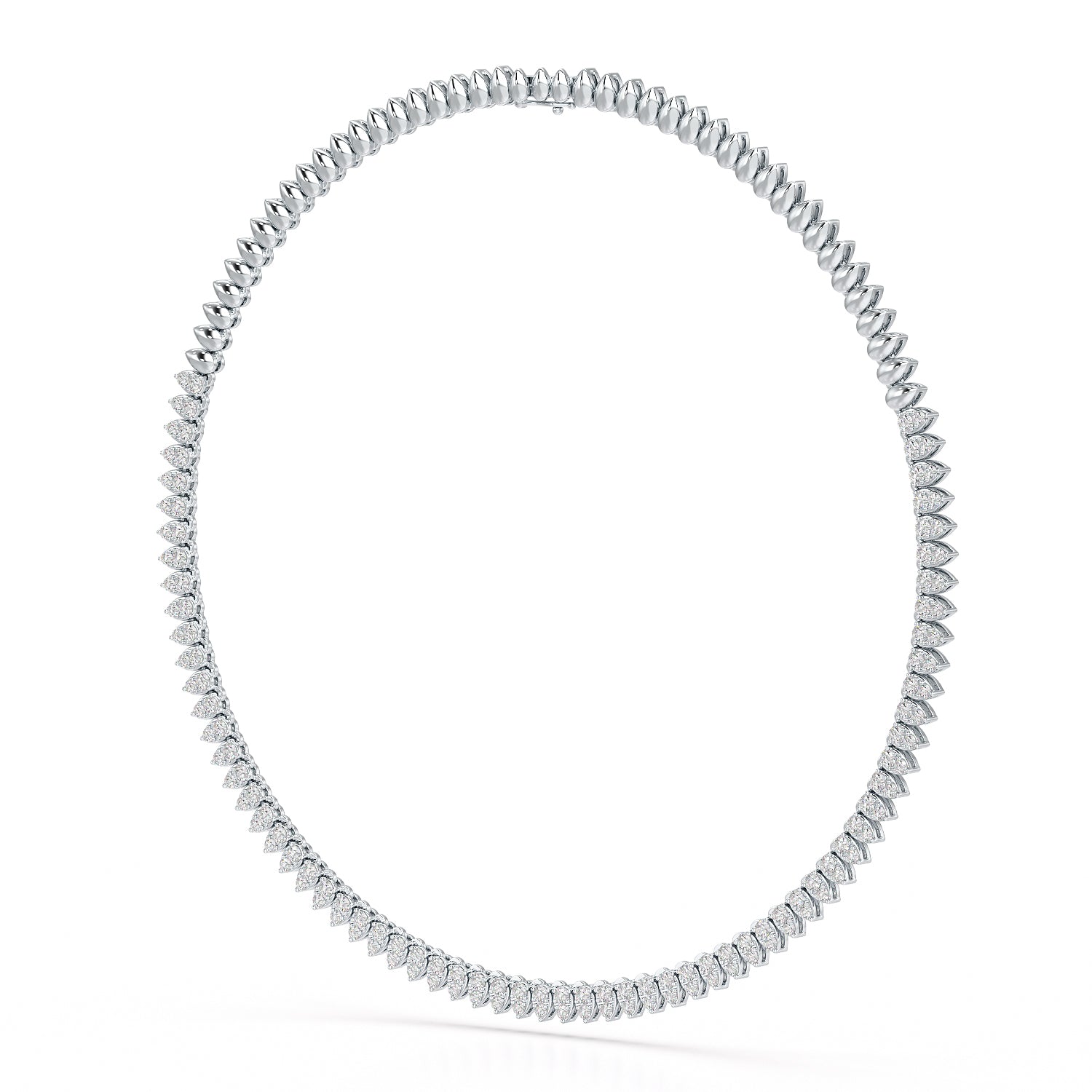 Classic White Gold 4.62 Carat Tennis Necklaces
