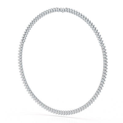 Classic White Gold 4.62 Carat Tennis Necklaces