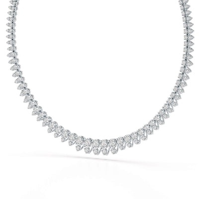 6.8 CT Classic White Gold Collar Diamond Necklace