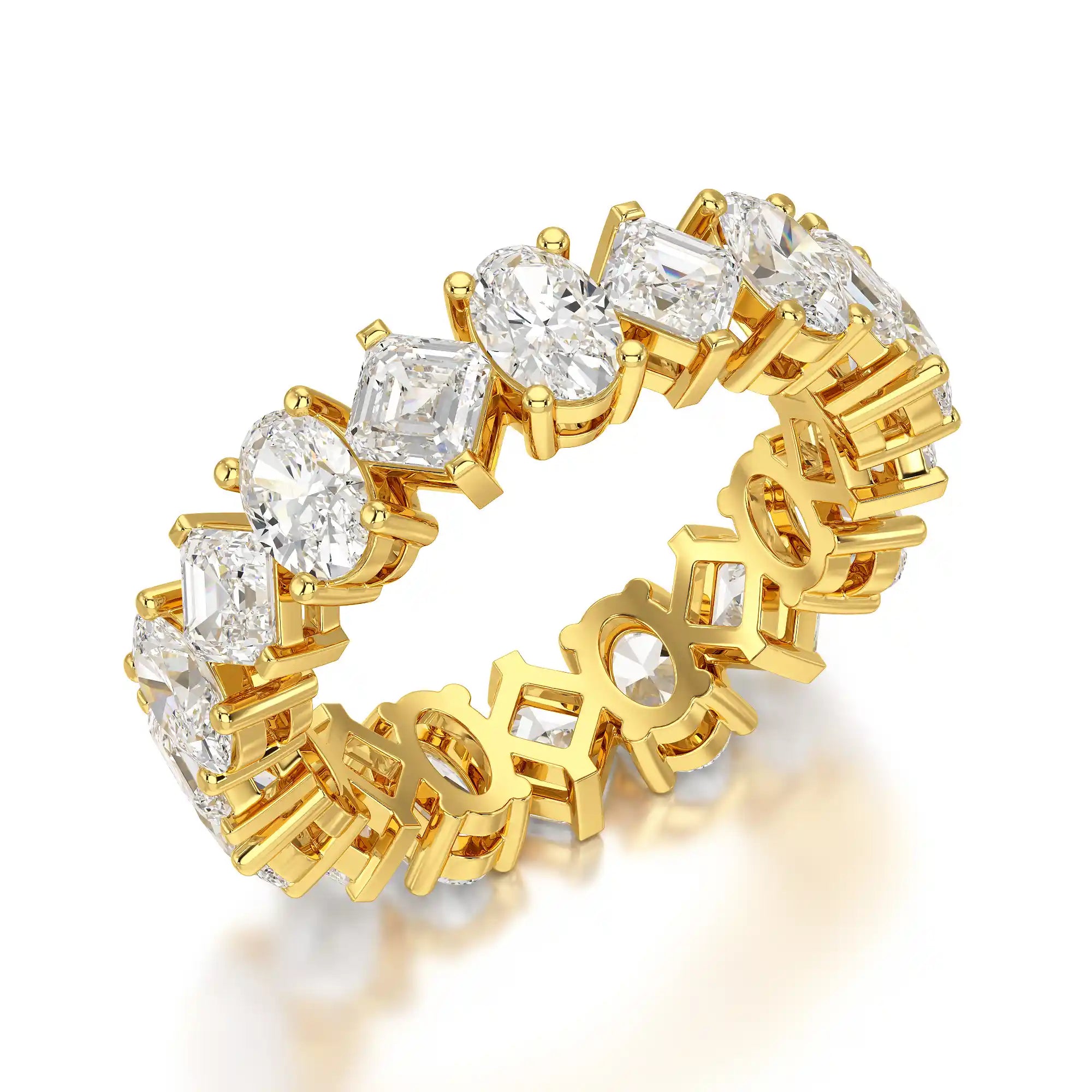 4.50 CT Asscher & Oval Cut Diamond Eternity Ring