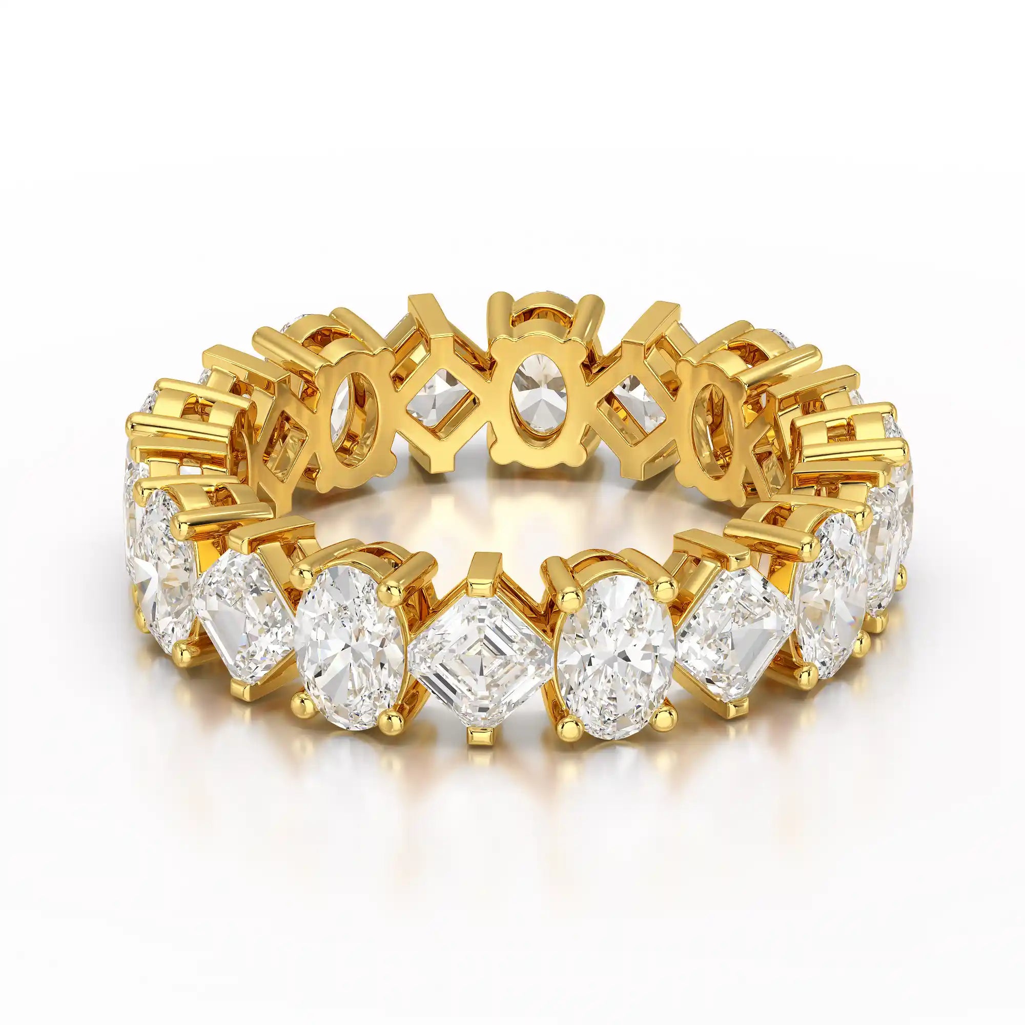 4.50 CT Asscher & Oval Cut Diamond Eternity Ring