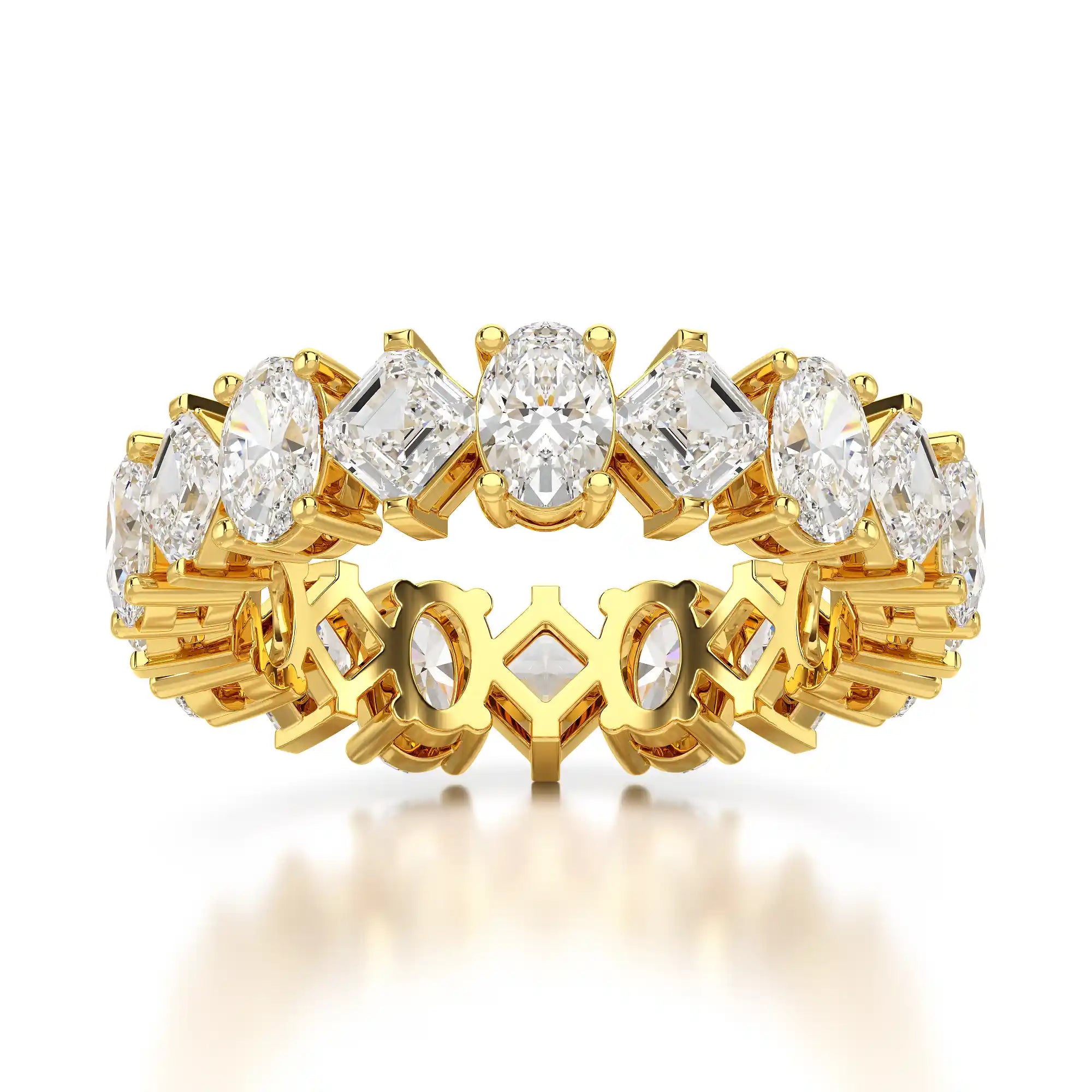 4.50 CT Asscher & Oval Cut Diamond Eternity Ring