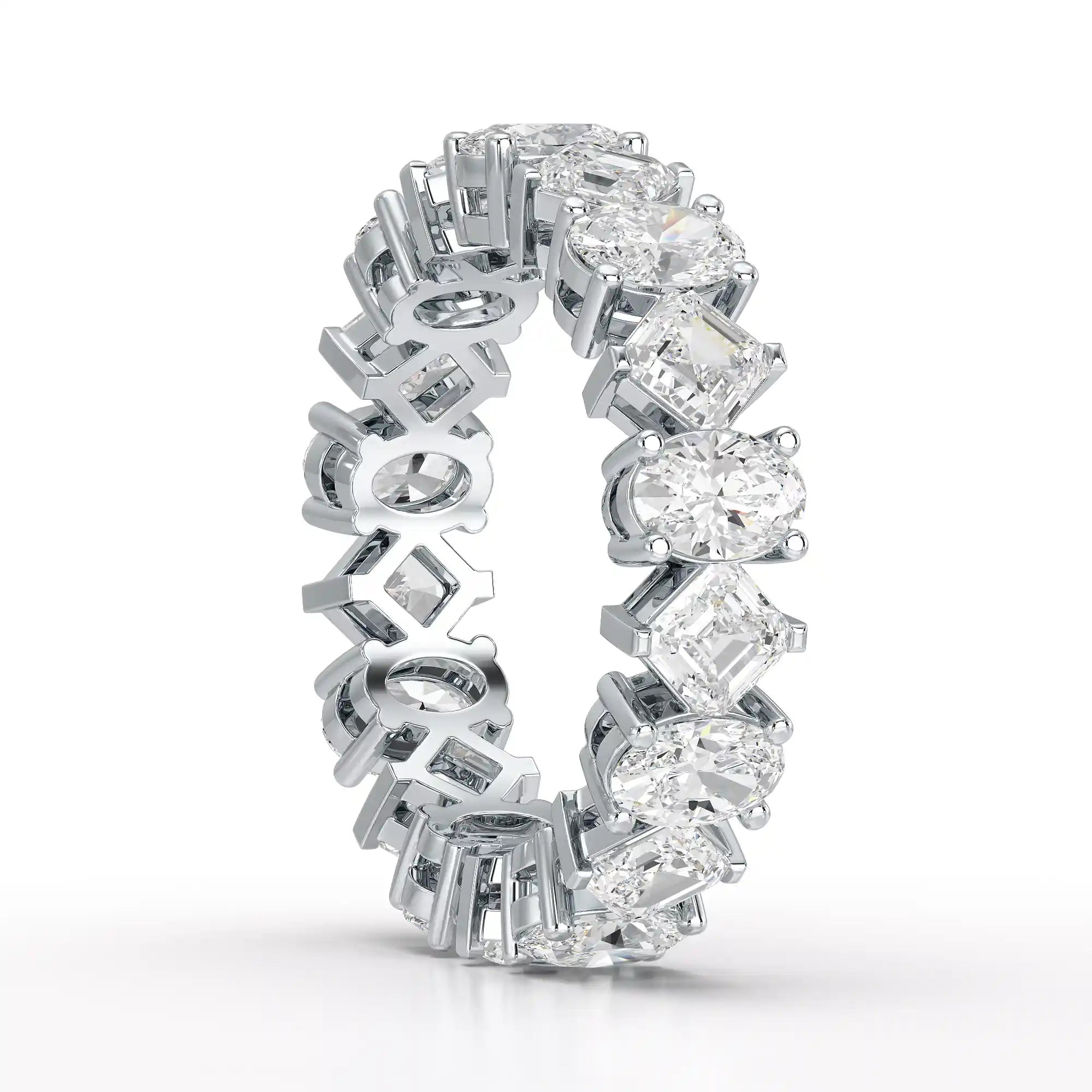 4.50 CT Asscher & Oval Cut Diamond Eternity Ring