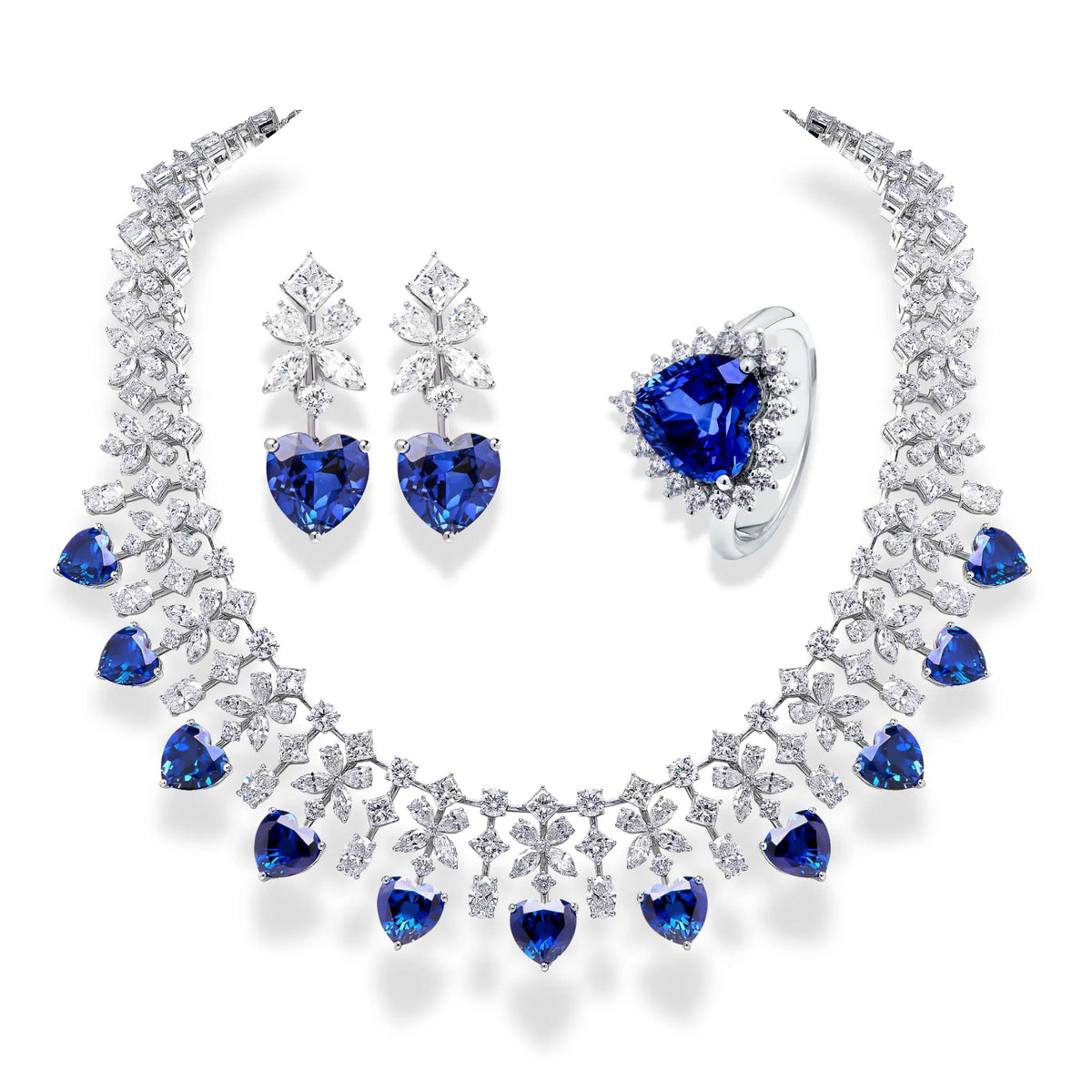 18 KT Gold Jewelry Collection Featuring Lab-Grown Blue Sapphires