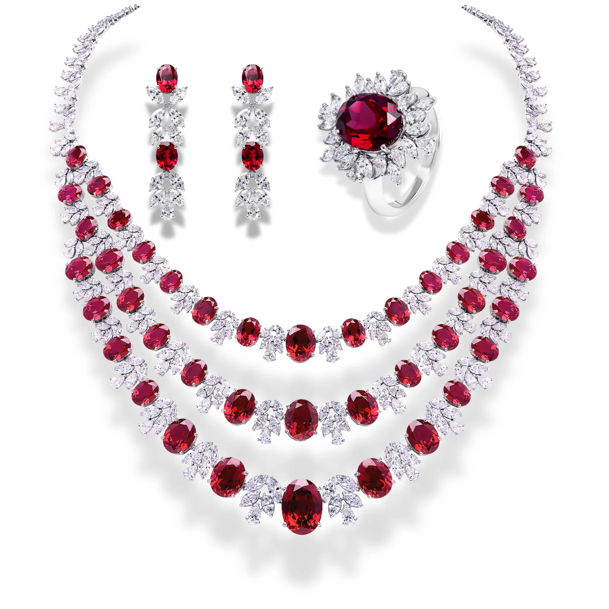 18 KT Gold Jewelry Collection Featuring Ruby Gemstones