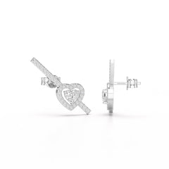 0.76 CT Lab Diamond Heart Cut Earrings