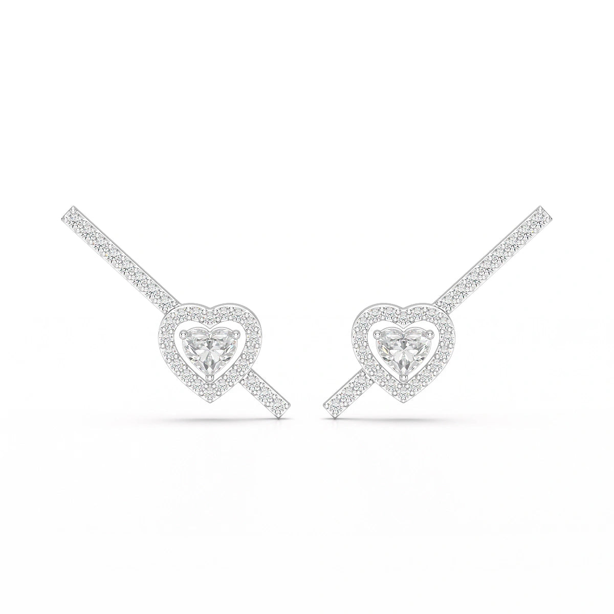 0.76 CT Lab Diamond Heart Cut Earrings