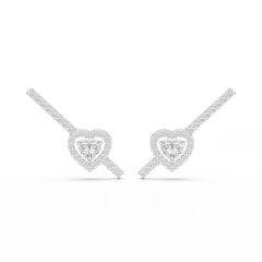 0.76 CT Lab Diamond Heart Cut Earrings