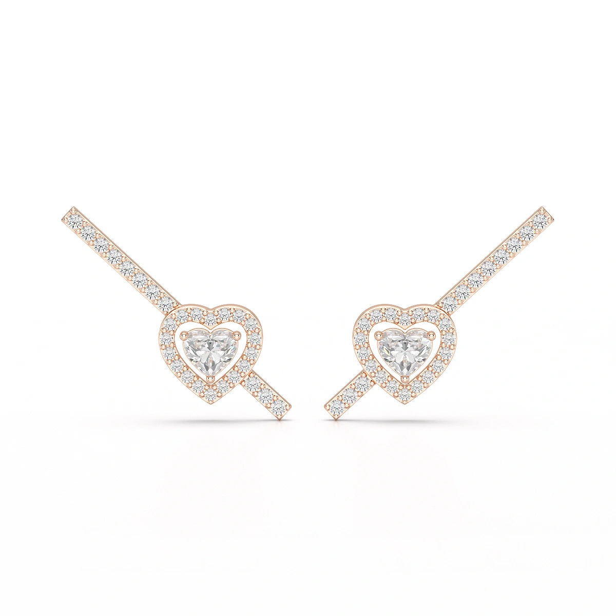 0.76 CT Lab Diamond Heart Cut Earrings