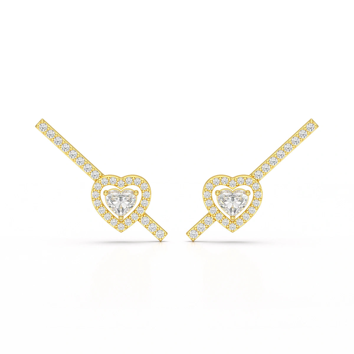 0.76 CT Lab Diamond Heart Cut Earrings