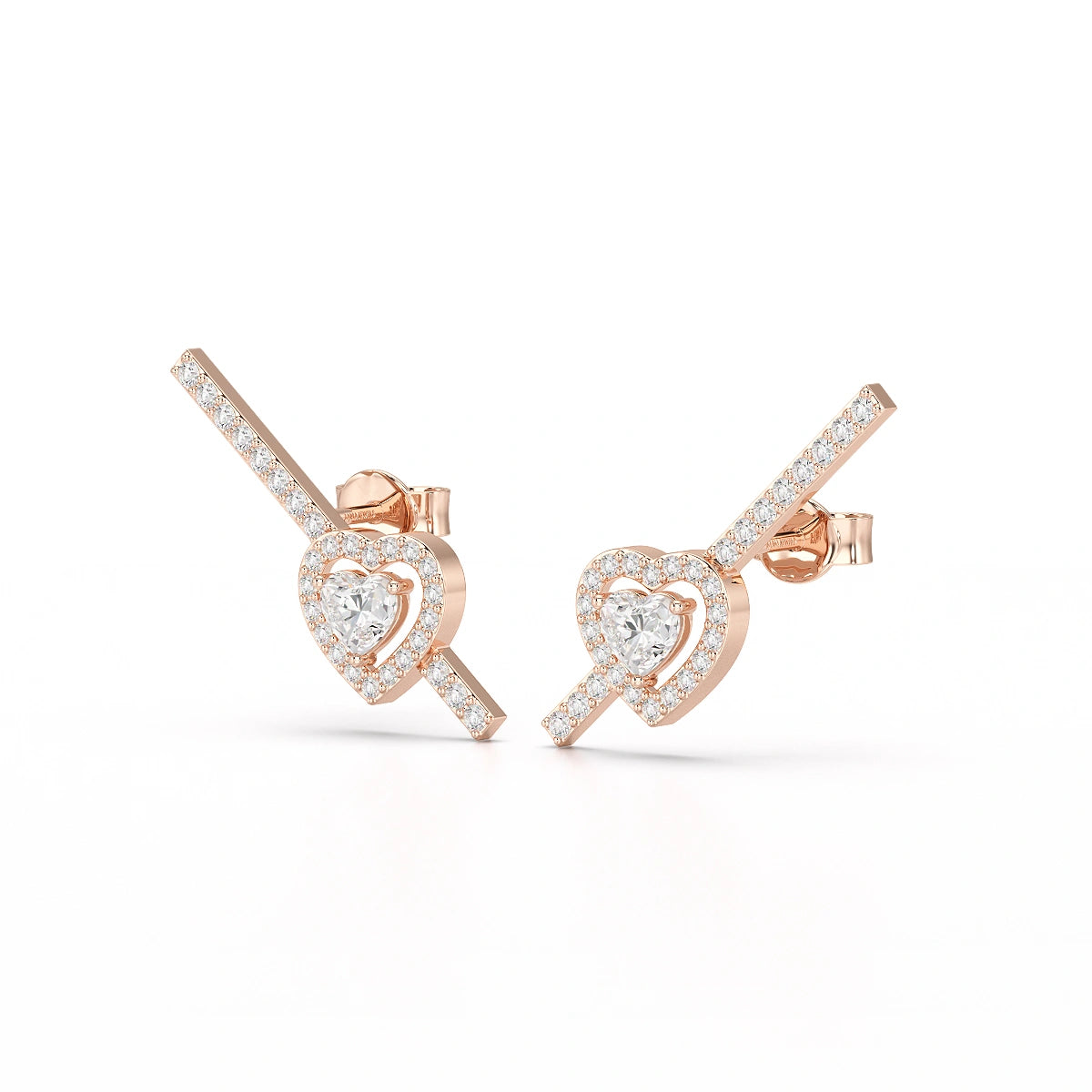 0.76 CT Lab Diamond Heart Cut Earrings