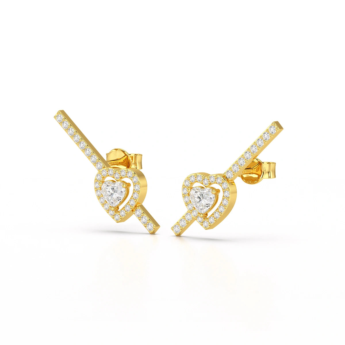 0.76 CT Lab Diamond Heart Cut Earrings