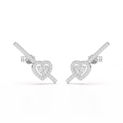 0.76 CT Lab Diamond Heart Cut Earrings