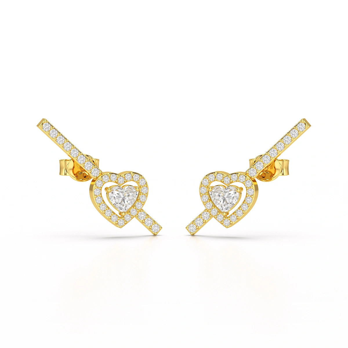 0.76 CT Lab Diamond Heart Cut Earrings