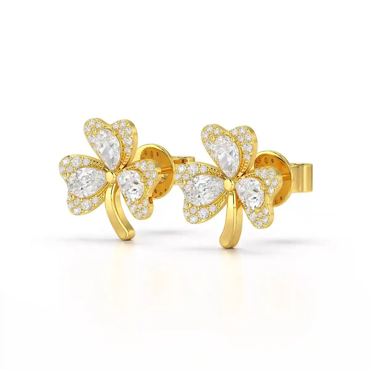 1.30 CT Petal Earring with Pear and Rounds Cut Lab Diamonds