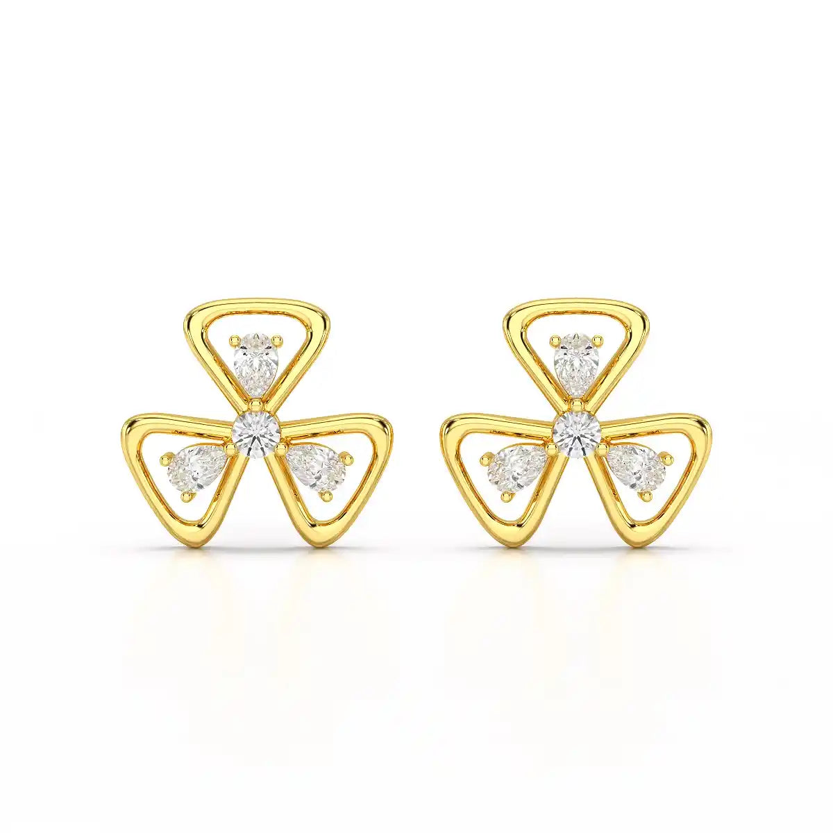 0.40 CT Lab Diamond Round Cut Petal Earring