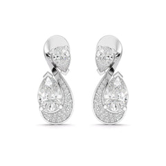 2 CT Pear and Round Cut Diamond Swirl Drop Earring Jama Jewels