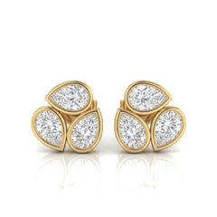 1.25 CT Pear Trio Bezel Diamond Earrings