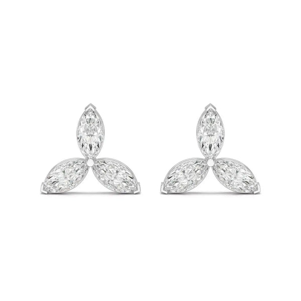 1 CT Trio Marquise Cut Diamond Stud Earrings