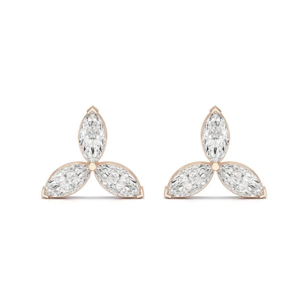 1 CT Trio Marquise Cut Diamond Stud Earrings Jama Jewels