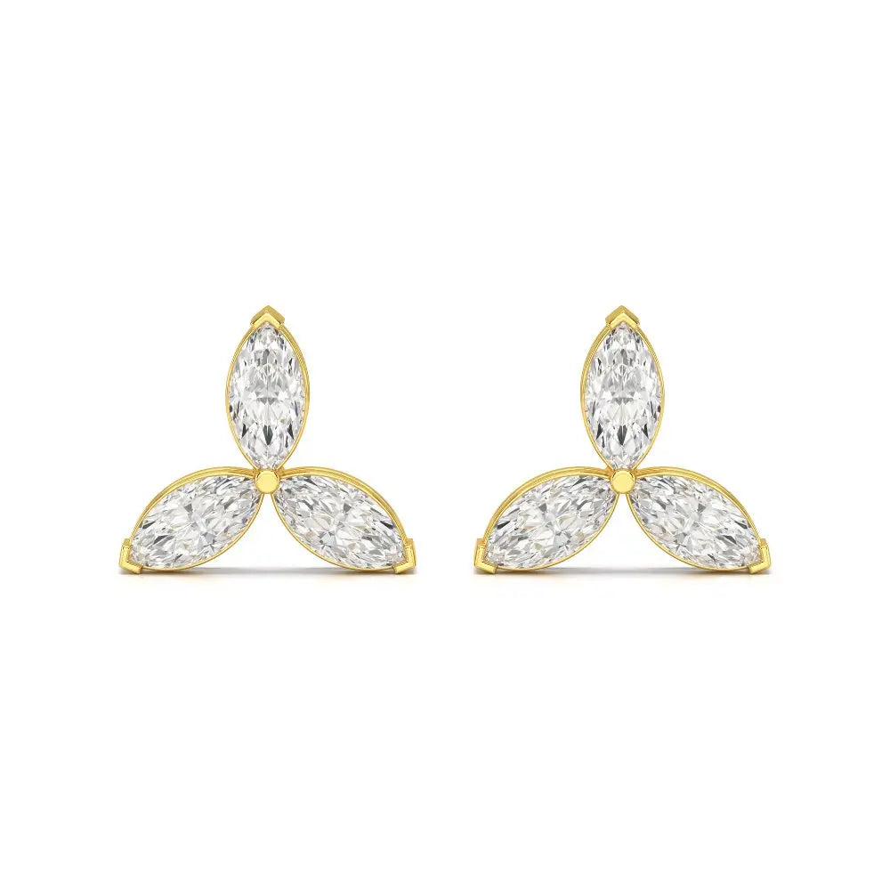 1 CT Trio Marquise Cut Diamond Stud Earrings Jama Jewels