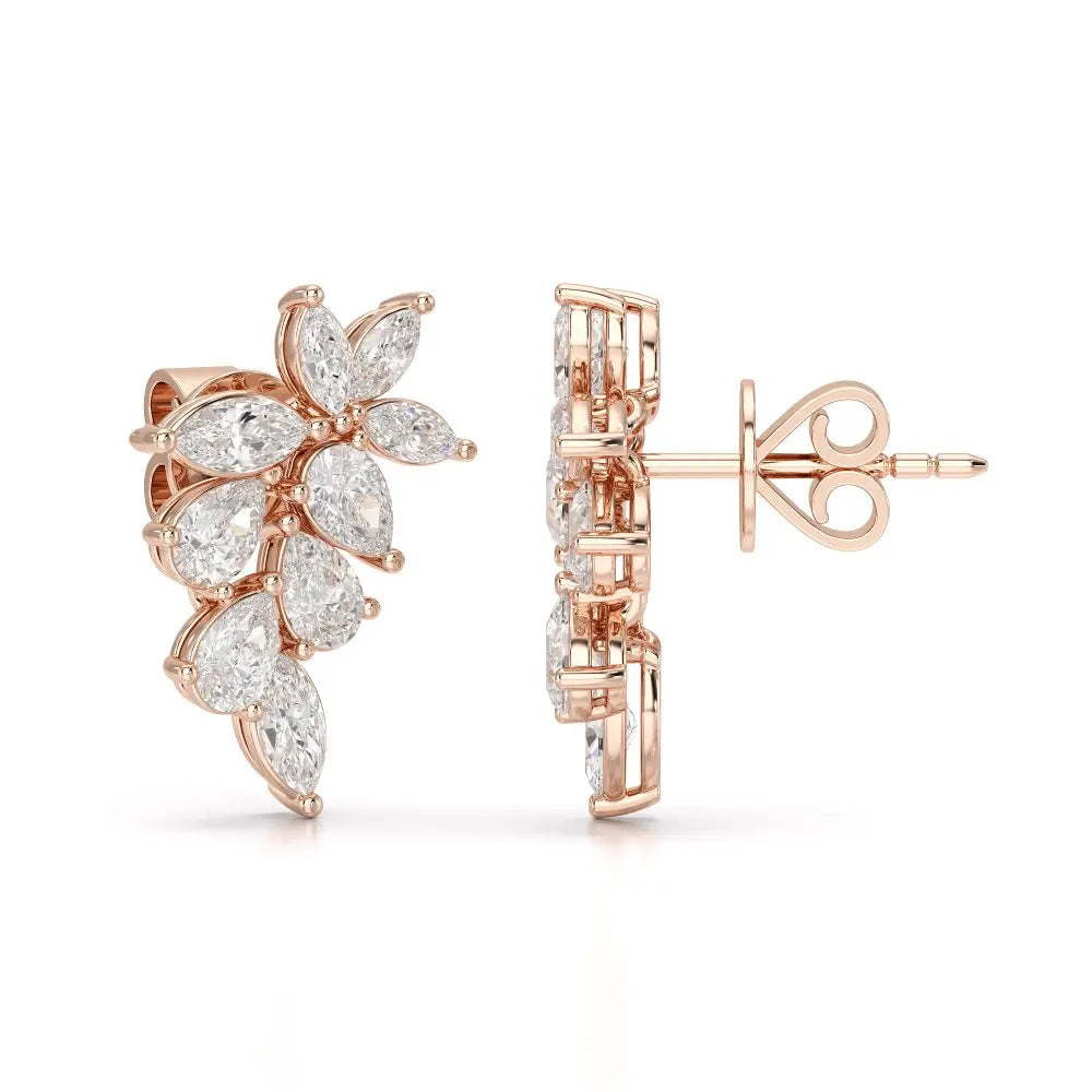 2.05 CT Pear and Marquise Cut Diamond Drop Earring Jama Jewels
