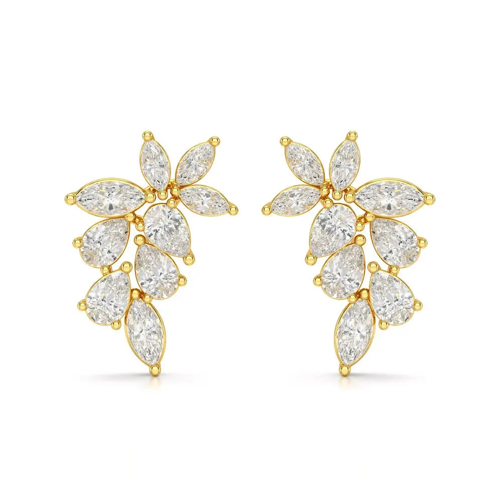 2.05 CT Pear and Marquise Cut Diamond Drop Earring Jama Jewels