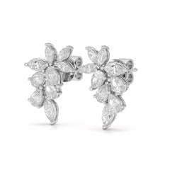 2.05 CT Pear and Marquise Cut Diamond Drop Earring Jama Jewels