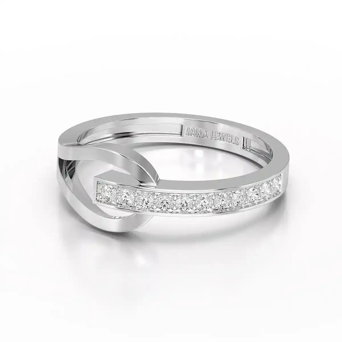 Loop Ring Design 0.15 CT Loop Ring with Round Cut Lab Diamonds – Jama Jewels