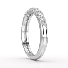0.20 CT Half Eternity Ring with Round Cut Lab Diamonds Jama Jewels