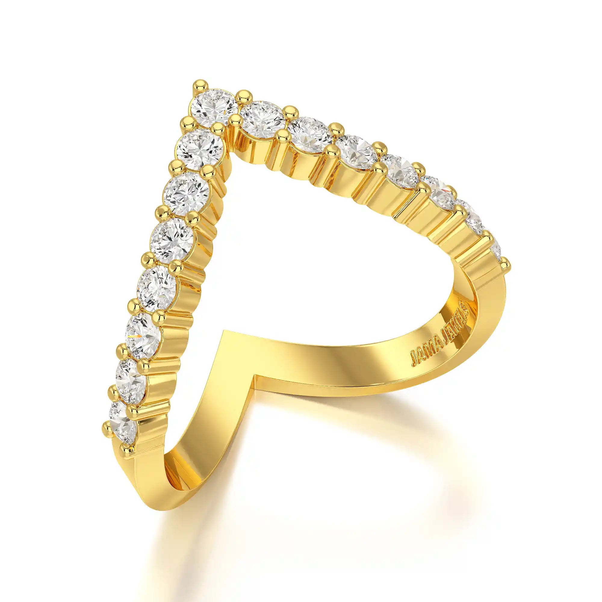 0.65 CT V Shaped Diamond Ring