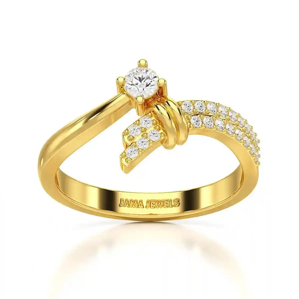 0.20 CT Round Cut Lab Diamond Bypass Ring