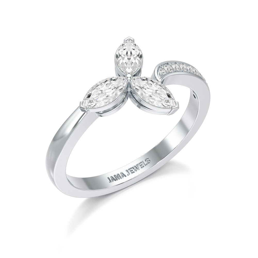 0.50 CT Marquise Cut Diamond Petal Ring Jama Jewels