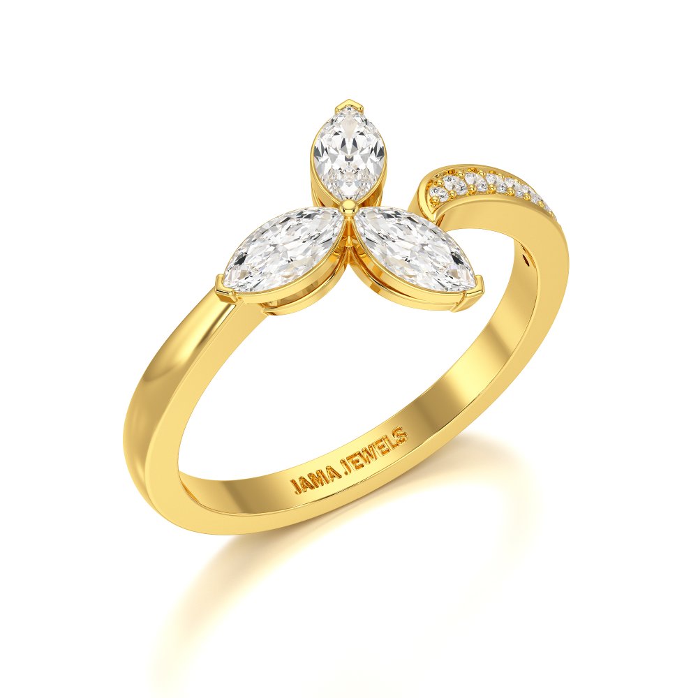 0.50 CT Marquise Cut Diamond Petal Ring Jama Jewels