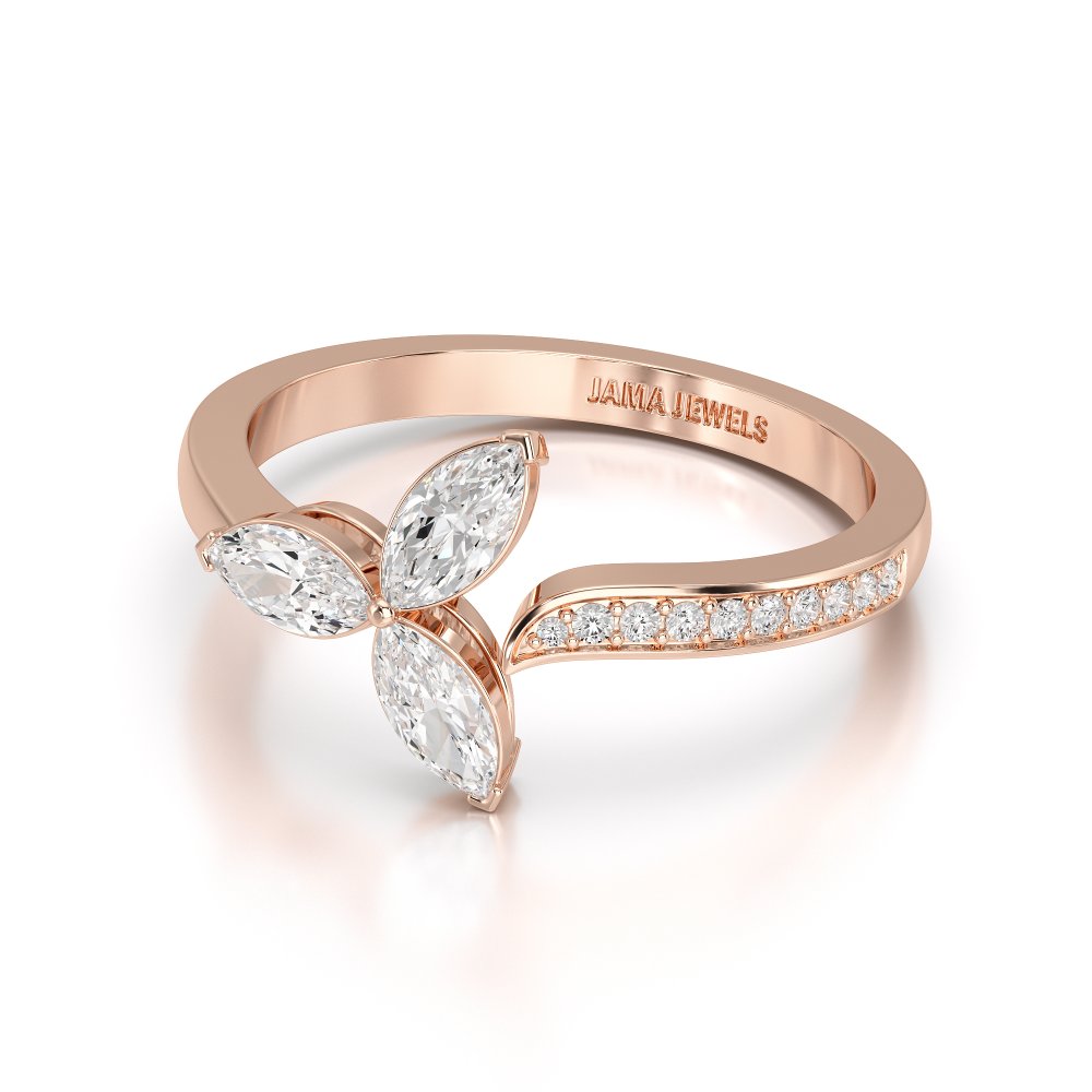 0.50 CT Marquise Cut Diamond Petal Ring Jama Jewels
