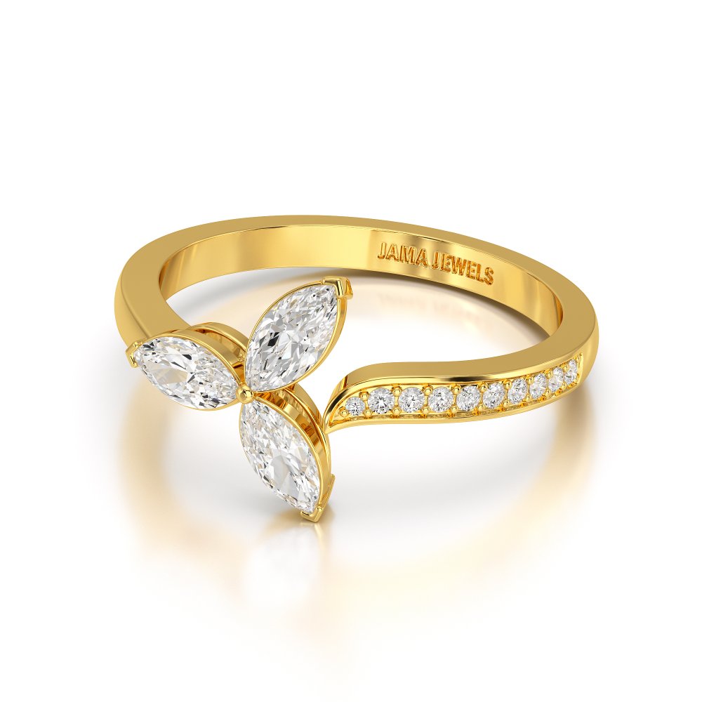 0.50 CT Marquise Cut Diamond Petal Ring Jama Jewels
