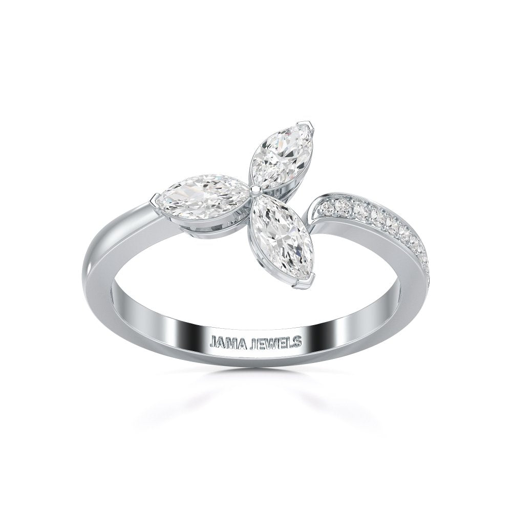 0.50 CT Marquise Cut Diamond Petal Ring Jama Jewels