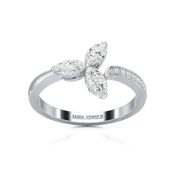 0.50 CT Marquise Cut Diamond Petal Ring