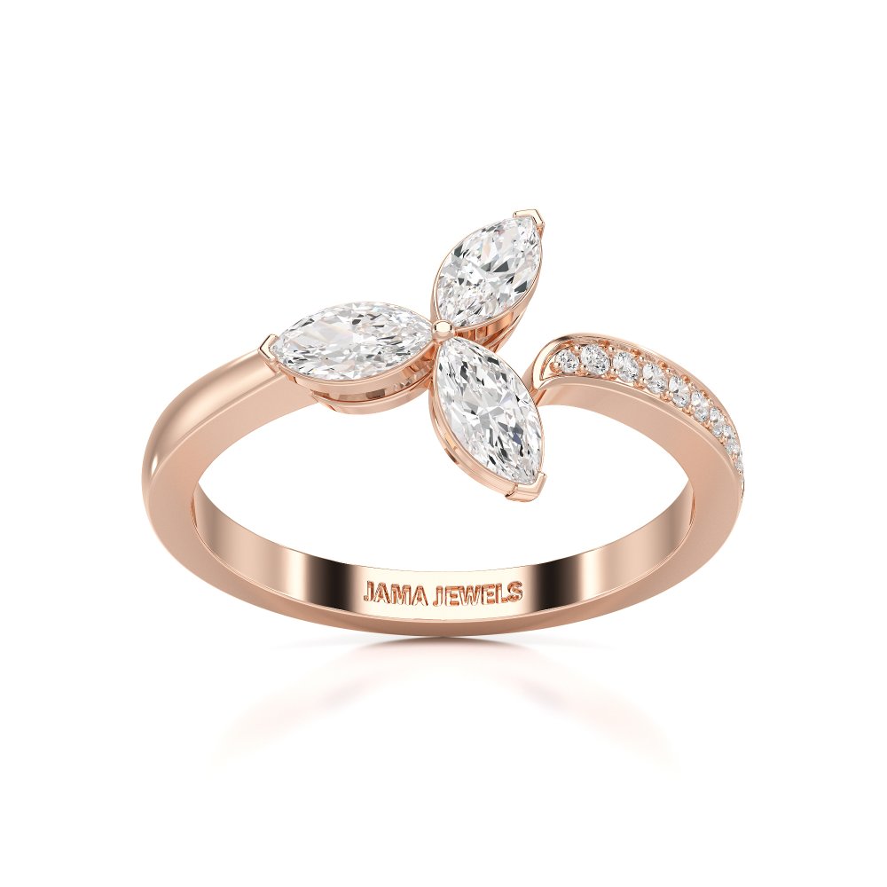 0.50 CT Marquise Cut Diamond Petal Ring Jama Jewels