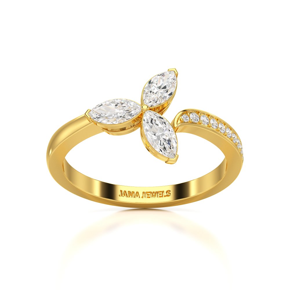 0.50 CT Marquise Cut Diamond Petal Ring Jama Jewels