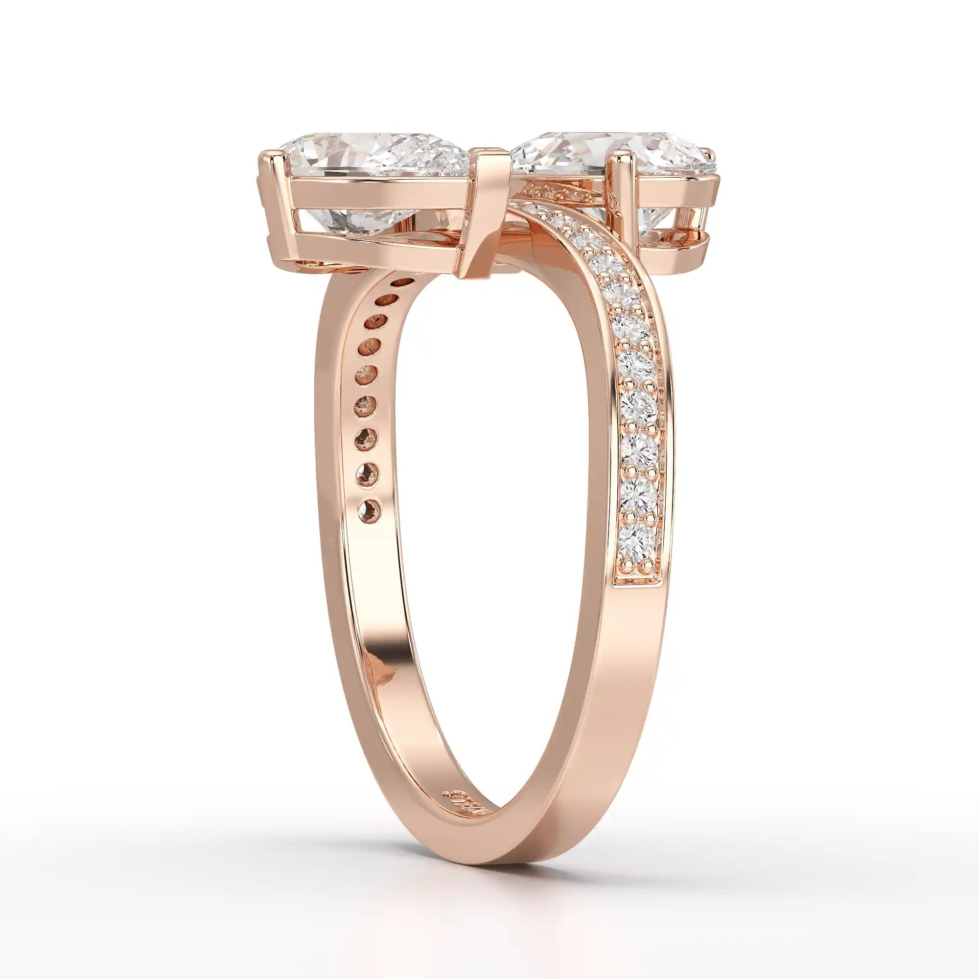 1.55 CT Pear Cut Ring with Round Cut Side Diamonds